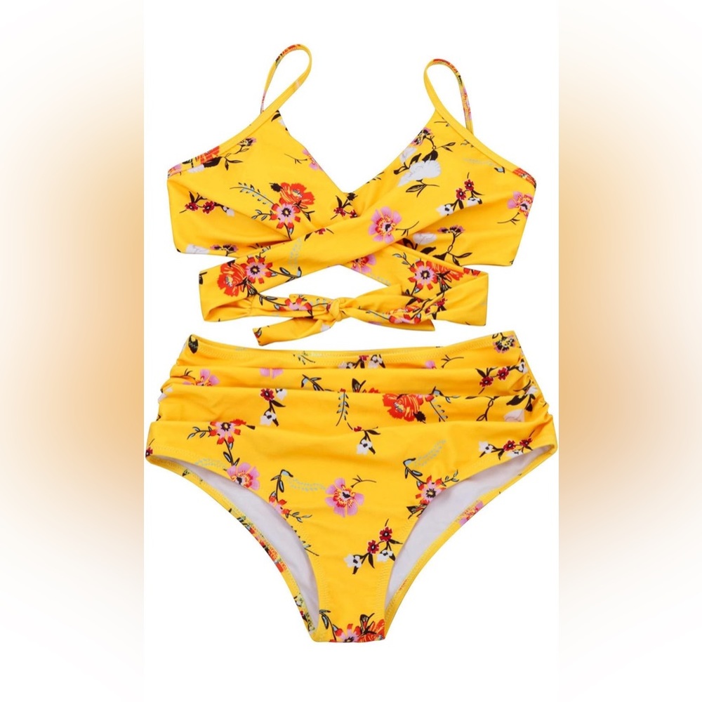 Last one 👙Women's Bikini Set - Criss Cross Bra + High Waisted , 2pc Beachwear - Picture 4 of 15